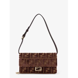 Wallet On Chain Baguette FF velvet jacquard bag