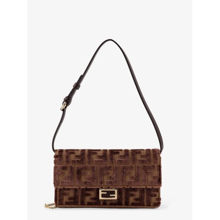 Wallet On Chain Baguette FF velvet jacquard bag