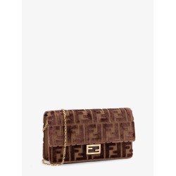 Wallet On Chain Baguette FF velvet jacquard bag