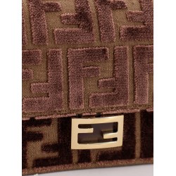Wallet On Chain Baguette FF velvet jacquard bag