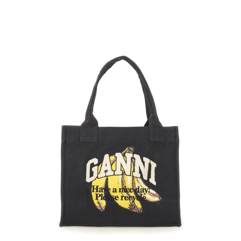 BANANA PRINT LARGE TOTE BAG