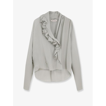Crepe shirt with rouches