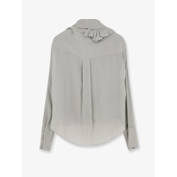 Crepe shirt with rouches