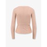 Stretch fabric top with metal details