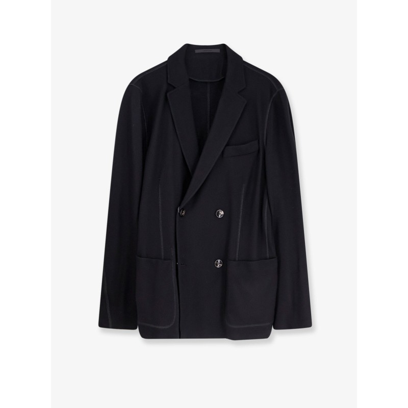 Double-breasted cashmere blazer