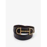 Leather belt with metal Horsebit