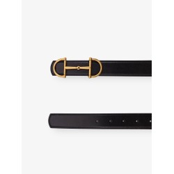 Leather belt with metal Horsebit