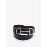 Leather belt with metal Horsebit buckle