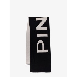 Merino wool scarf with printed logo