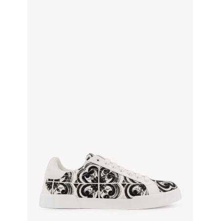 Portofino canvas sneakers with Maiolica print