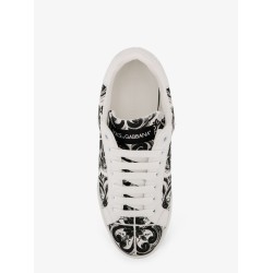 Portofino canvas sneakers with Maiolica print