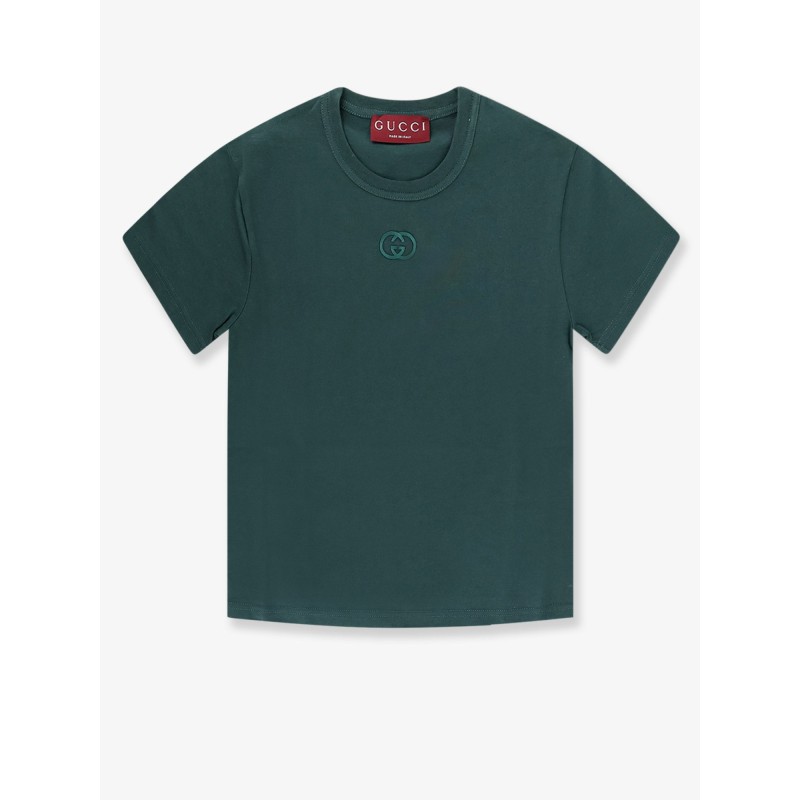 Cotton T-shirt with GG Incrocio logo detail