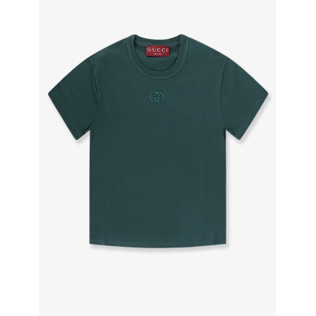 Cotton T-shirt with GG Incrocio logo detail