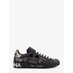 Leather sneakers with iconic prints