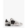 Leather sneakers with iconic prints
