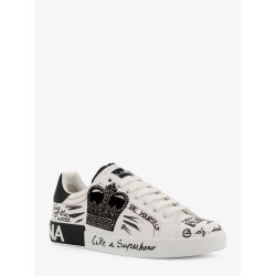 Leather sneakers with iconic prints