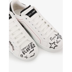 Leather sneakers with iconic prints