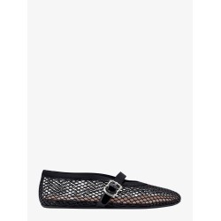Fishnet Ballerinas with patent leather profiles