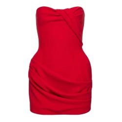 DRAPED MINI DRESS WITH STRUCTURED CORSET
