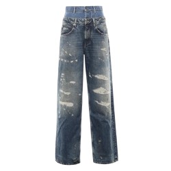 DOUBLE LAYER DENIM JEANS