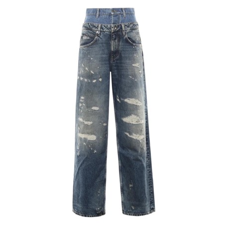 DOUBLE LAYER DENIM JEANS