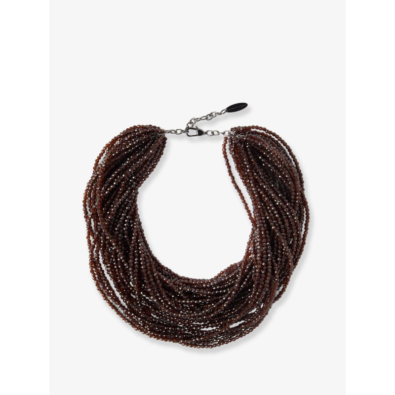 Glass and silver necklace