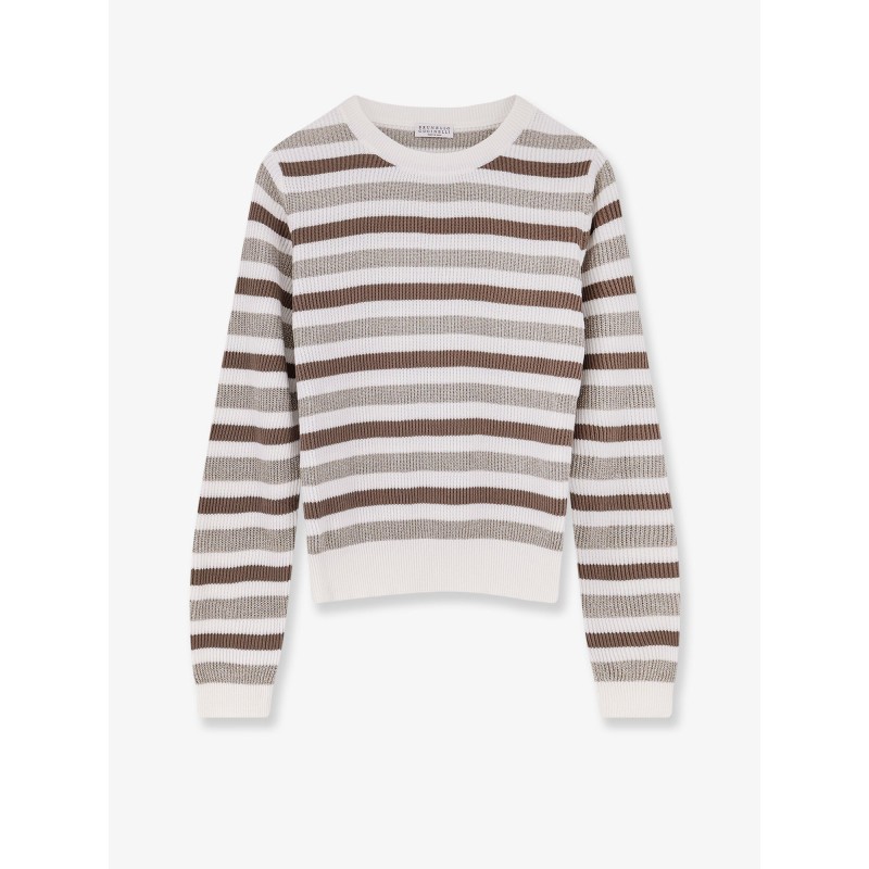 Sparkling stripes cotton sweater