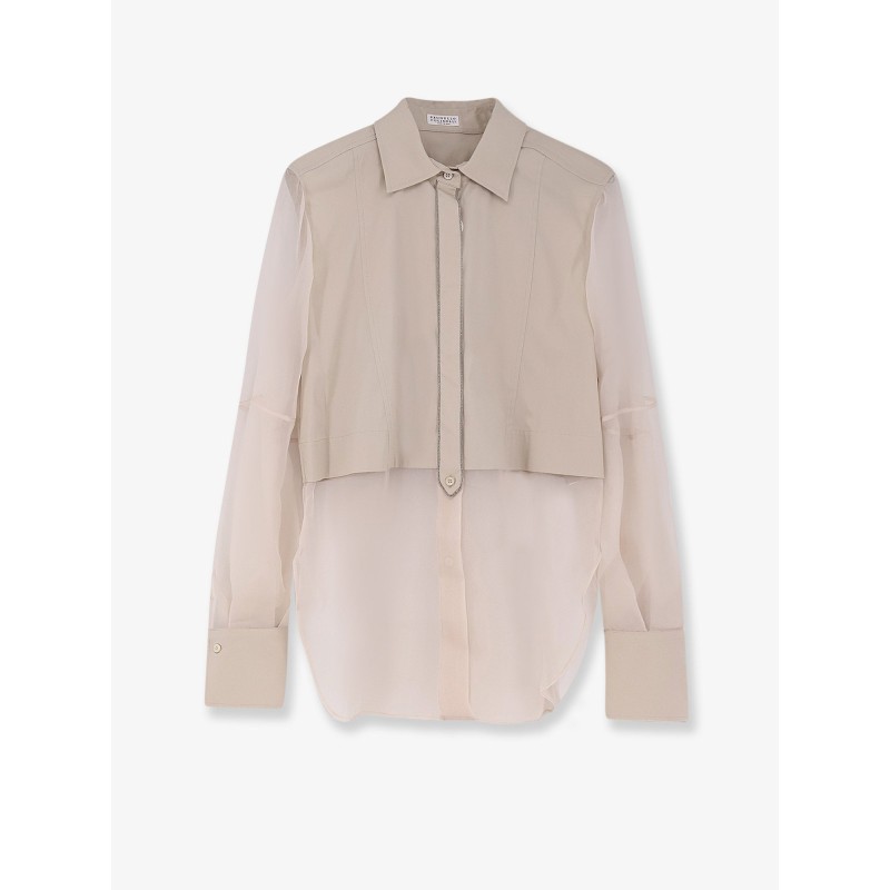 Cotton blend shirt with Monili detail