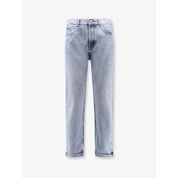 Stone-washed denim jeans