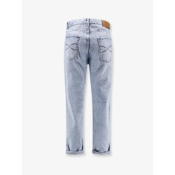 Stone-washed denim jeans