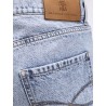 Stone-washed denim jeans