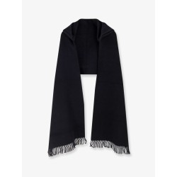 Wool and cashmere scarf with hood