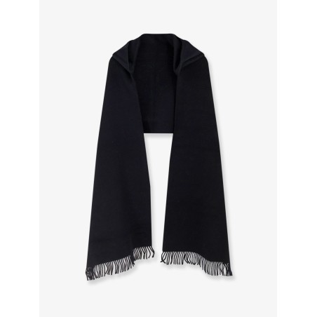 Wool and cashmere scarf with hood