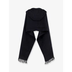 Wool and cashmere scarf with hood