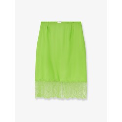 Viscose skirt with floral lace