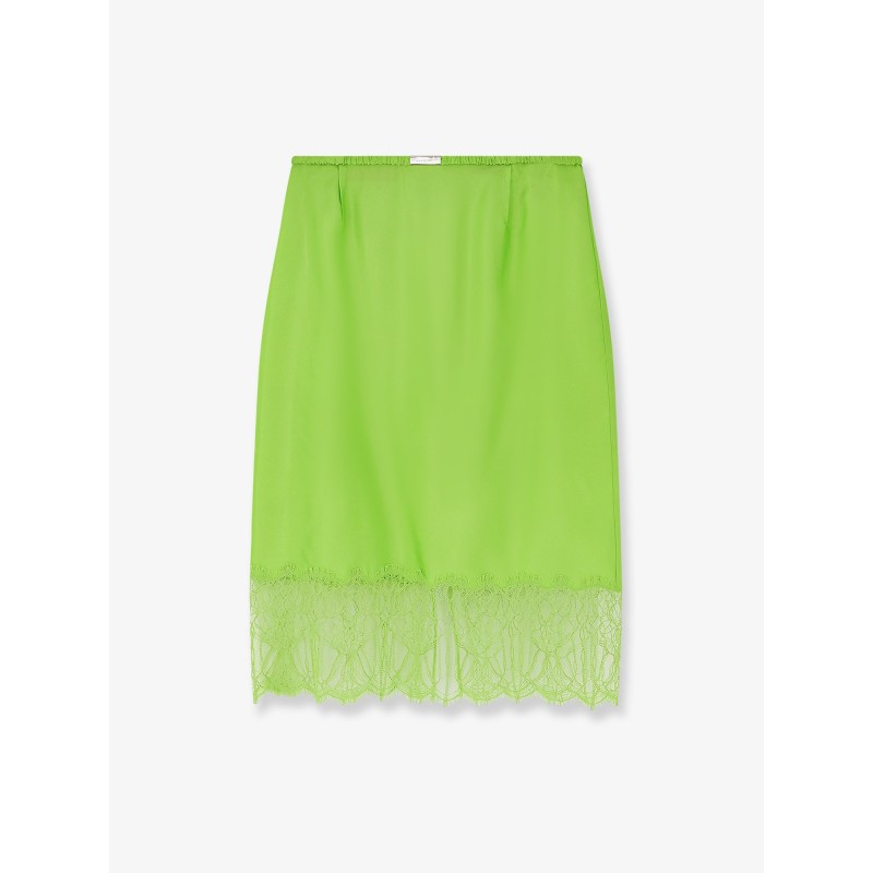 Viscose skirt with floral lace