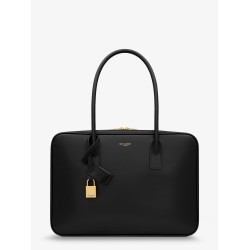 Sac de Jour in Box leather handbag with metal padlock detail