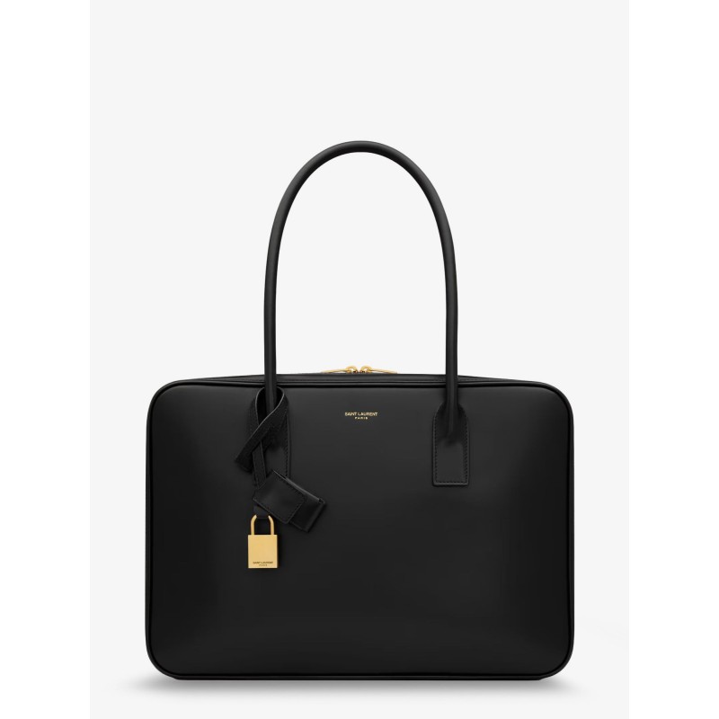 Sac de Jour in Box leather handbag with metal padlock detail