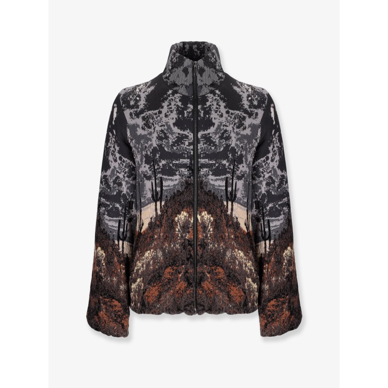 Knitted cotton and wool jacket