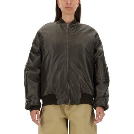 LEATHER BOMBER JACKET