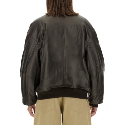 LEATHER BOMBER JACKET