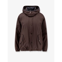 Nylon and cotton hooded jacket