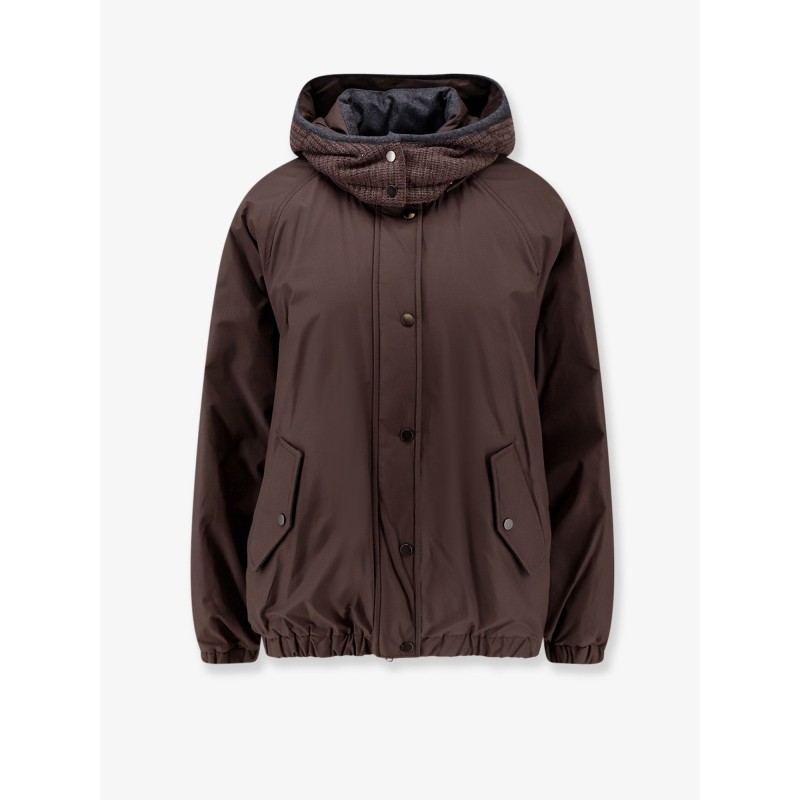 Nylon and cotton hooded jacket