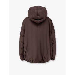 Nylon and cotton hooded jacket