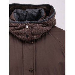 Nylon and cotton hooded jacket