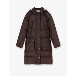 Nylon and cotton long down jacket
