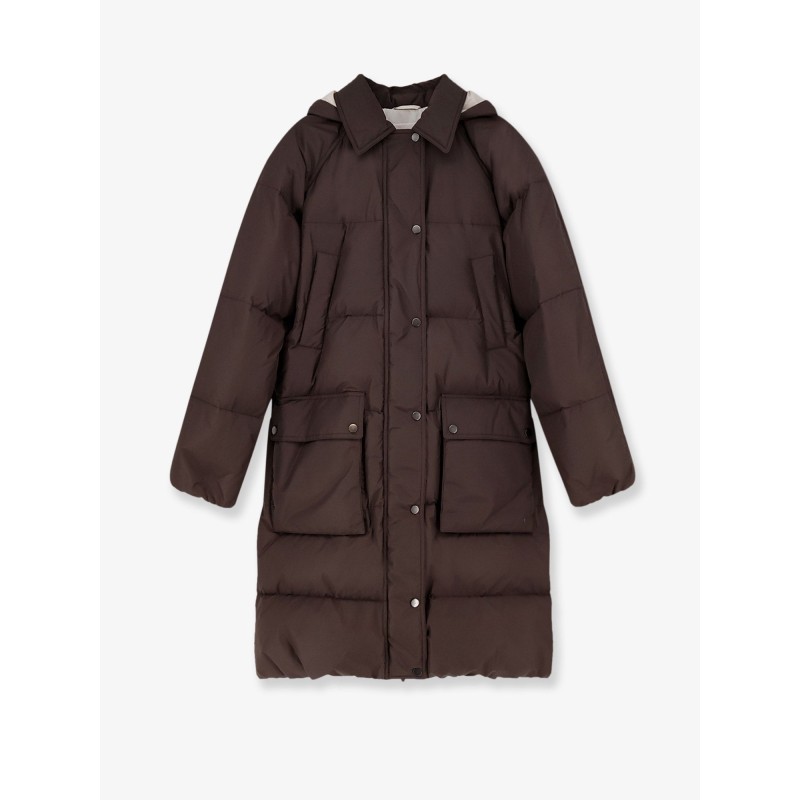 Nylon and cotton long down jacket