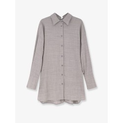 Stretch virgin wool long shirt