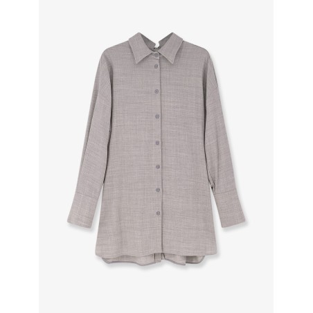 Stretch virgin wool long shirt