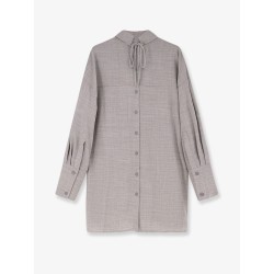 Stretch virgin wool long shirt